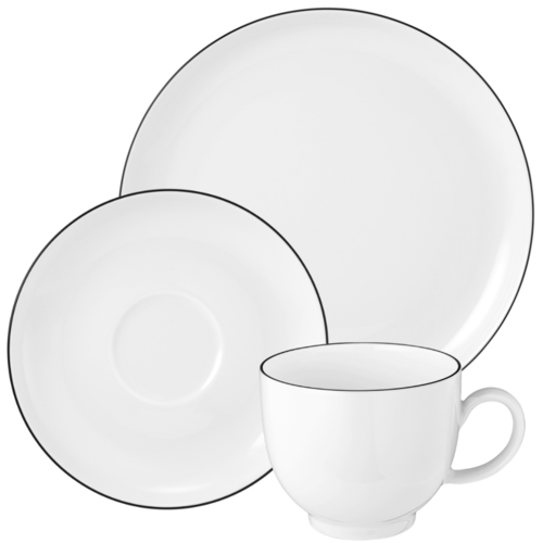 Seltmann Lido Black Line Ontbijtset 18-delig (online) kopen? | OnlineServies.nl