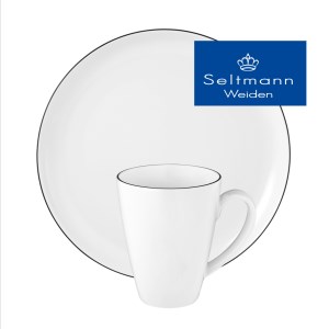 Seltmann Lido Black Line beker met oor 350 ml, 6 stuks