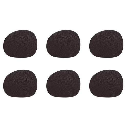 AIDA Raw Onderzetter Buffelleer bruin, 6-delig set | OnlineServies.nl