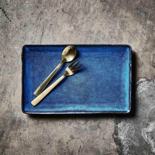 AIDA Nordic Raw Midnight Blue Schaal rechthoekig klein 23,5 x 15 | OnlineServies.nl