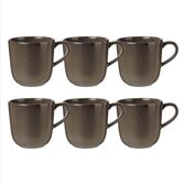 aida raw metallic brown kleine beker met oor 20 cl - set 6 stuks