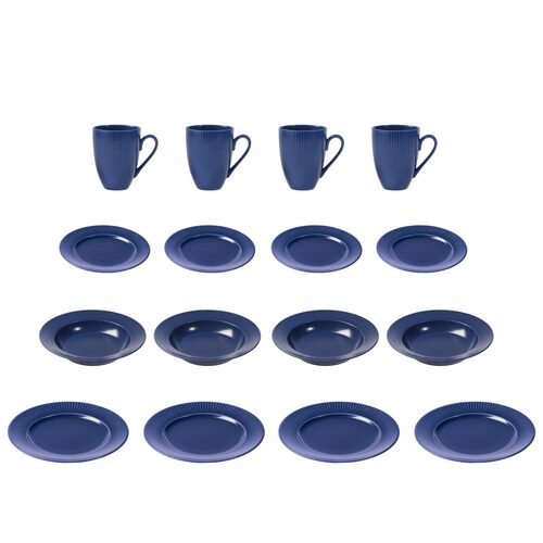AIDA Groovy Blue Startset 16-delig, 4-persoons | OnlineServies.nl