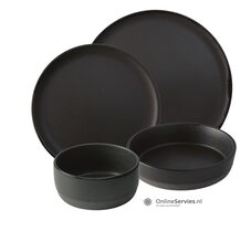 AIDA Raw Titanium Black Startset 24-delig, 6-persoons | OnlineServies.nl