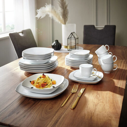Seltmann Lido Black Line Vierkant Dinerset 12-delig (online) kopen? | OnlineServies.nl