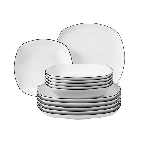 Seltmann Lido Black Line Vierkant Dinerset 12-delig (online) kopen? | OnlineServies.nl