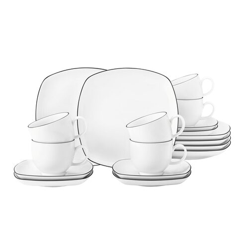 Seltmann Lido Black Line Vierkant, Koffieset 18-delig (online) kopen? OnlineServies.nl
