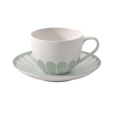 Villeroy & Boch Fleur vert koffiekop en schotel