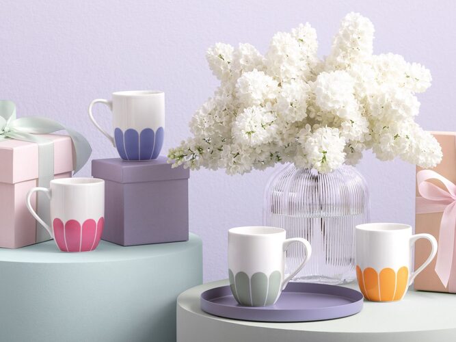 villeroy en boch fleur blue beker met oor sfeer