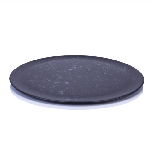 Aida raw black spotted bord 34 cm art. nr. 15215 staand